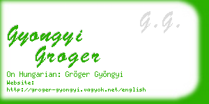 gyongyi groger business card